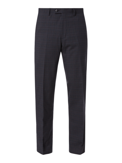 Christian Berg Men Pantalon met glencheck-dessin Donkerblauw - 1