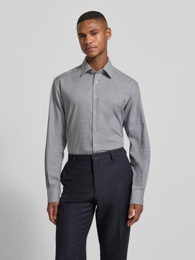 ETERNA Modern fit zakelijk overhemd van katoen met kentkraag Marineblauw - 4