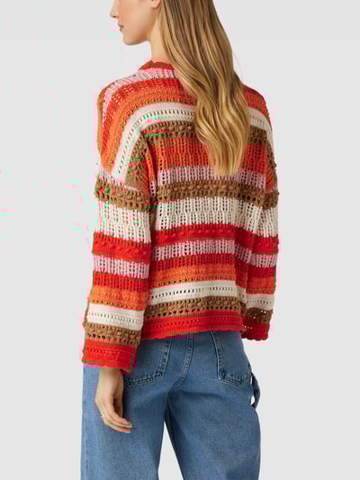 Only Gebreide pullover met streepmotief, model 'MASHA LIFE' Oranje - 5