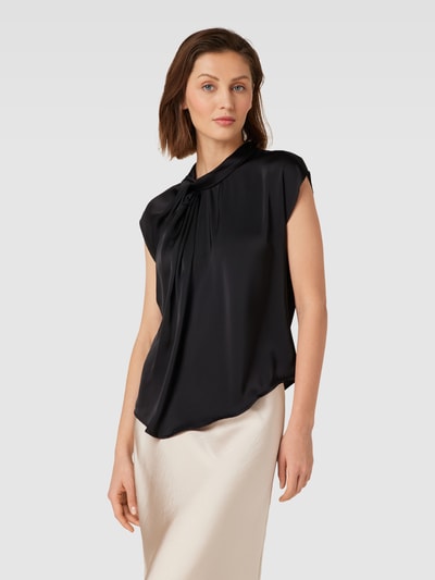 Neo Noir Bluse mit Raffung Modell 'Fleur Drapy' Black 4