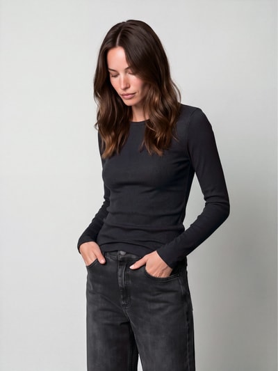 Marc O'Polo DENIM Shirt met lange mouwen met rolzoom-details Zwart - 4