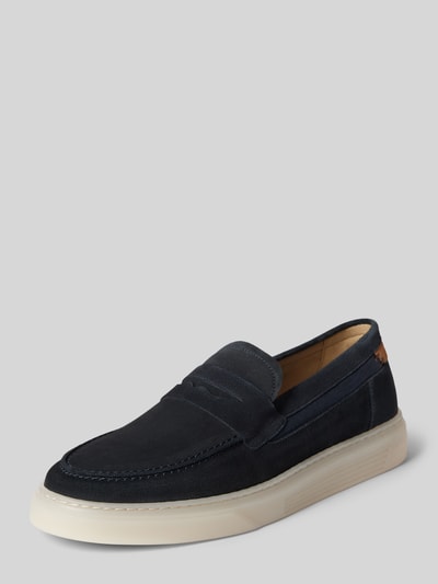 BULLBOXER Loafers met brede schachtbrug, model 'CHRISTIAN' Marineblauw - 1