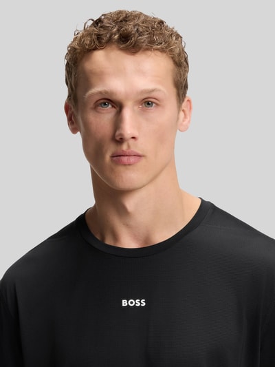 BOSS Green Slim Fit Sport-T-Shirt mit Label-Print Modell 'TS_Active' Black 3