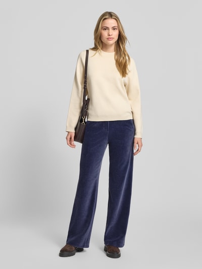 Brax Corduroy broek met elastische band en steekzakken, model 'MAINE' Donkerblauw - 1