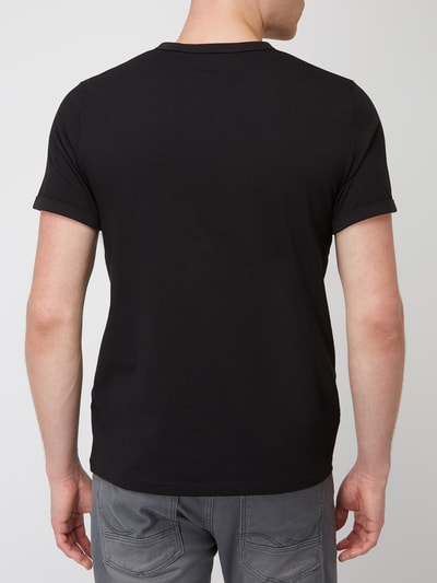 Fred Perry T-shirt met logostitching, model 'RINGER' Zwart - 5