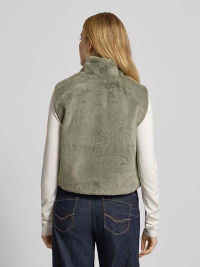 monari Bodywarmer van imitatiebont met steekzakken Groen - 5