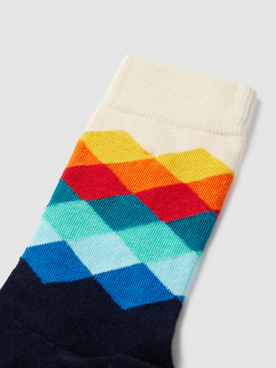 Happy Socks Socken mit Allover-Muster Modell 'FADED DIAMOND' Marine 2