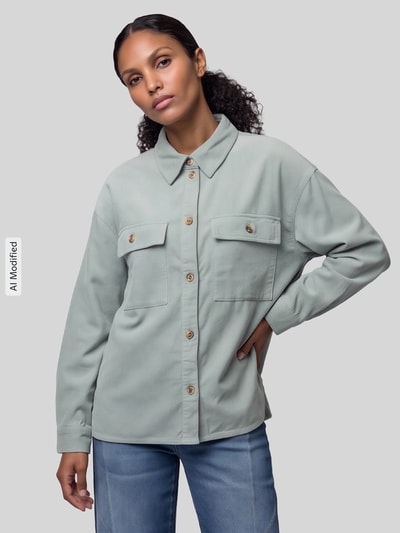 ONLY Relaxed Fit Hemdjacke aus reiner Baumwolle Modell 'MOXIE' Schilf 3