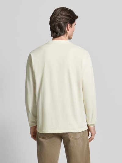 WOODBIRD Longsleeve mit Label-Stitching Modell 'Baine' Offwhite 5