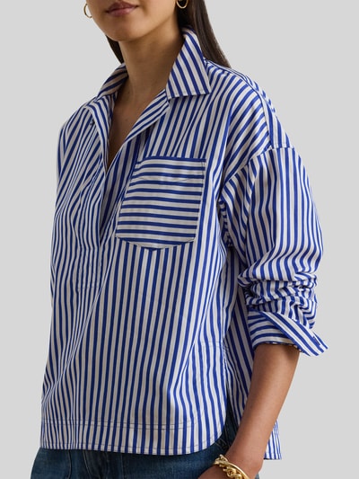 Lauren Ralph Lauren Regular Fit overhemdblouse van puur katoen Blauw - 3