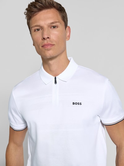 BOSS Green Poloshirt mit Label-Detail Modell 'Philix' Weiss 3