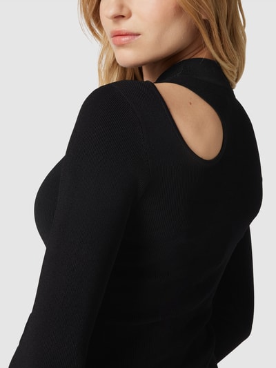 Copenhagen Muse Gebreide pullover met cut-out, model 'NATACHA' Zwart - 3