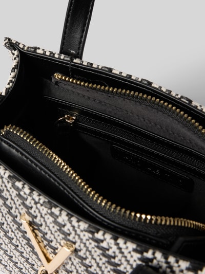 Produktfoto, Handtasche mit Tragehenkeln Modell 'DIVINA SUMMER' von VALENTINO BAGS aus Baumwoll-Mix, Reißverschluss, schwarz-weiß, goldene Details