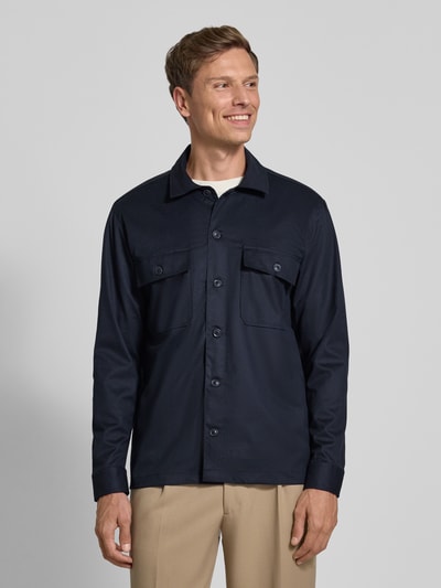 Roy Robson Regular fit overhemdjack met kentkraag Blauw - 4