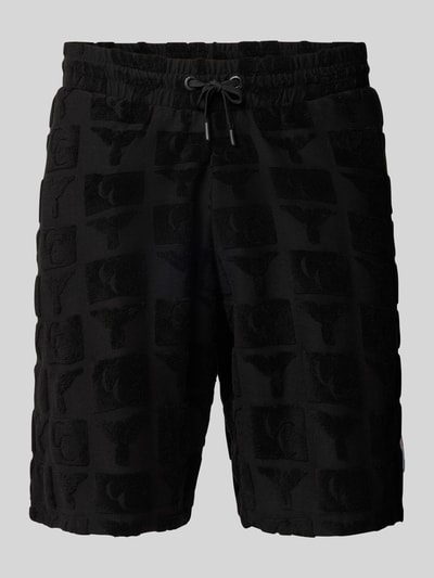 CARLO COLUCCI Regular Fit Sweatshorts mit Strukturmuster Modell 'BEACHWEAR' Black 2