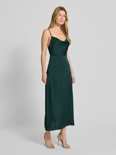 Vila Midikleid aus Satin mit Wasserfall-Ausschnitt Modell 'RAVENNA' Dunkelgruen 1