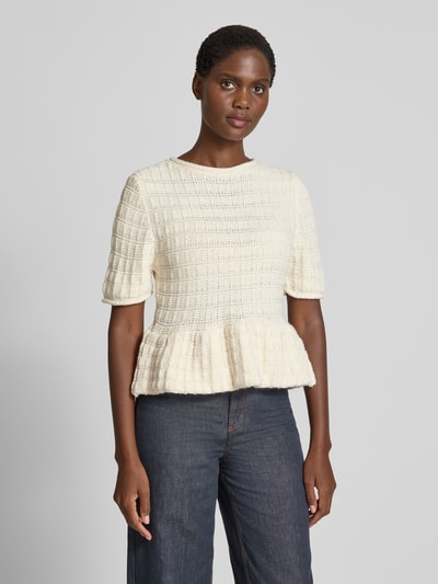 Mango Strickpullover mit 1/2-Arm Modell 'DOLL' Offwhite 4