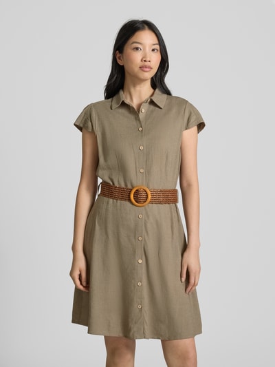 Apricot Midikleid mit Taillengürtel Khaki 4