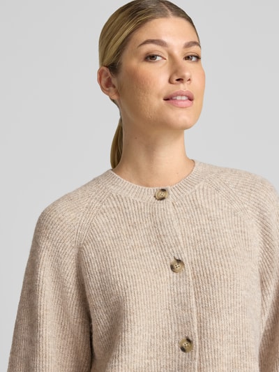 FREE/QUENT Strickjacke mit Knopfleiste Modell 'Astrid' Taupe Melange 3
