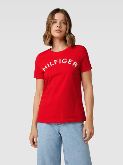Tommy Hilfiger T-Shirt mit Label-Details Hellrot 4