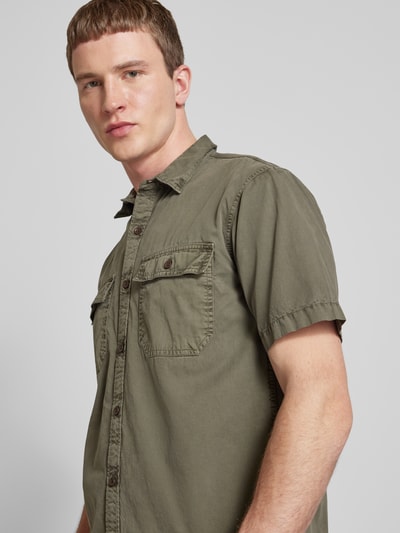 Superdry Regular Fit Freizeithemd mit 1/2-Arm Modell 'Military' Khaki 3