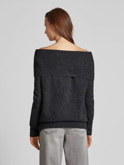 Tom Tailor Denim Weicher Pullover mit Carmen-Ausschnitt Anthrazit 5