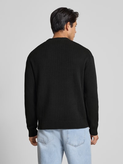 Calvin Klein Jeans Oversized Strickpullover mit gerippten Abschlüssen Black 5