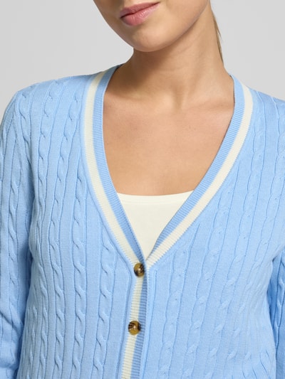 Christian Berg Woman Gebreid jack met V-hals Bleu - 3