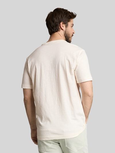 Tom Tailor Regular Fit T-Shirt aus reiner Baumwolle Offwhite Melange 5