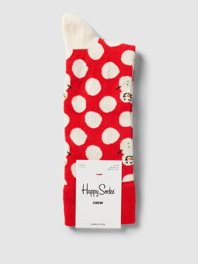 Happy Socks Socken mit Allover-Muster Modell 'Big Dot Snowman Sock' Rot 3