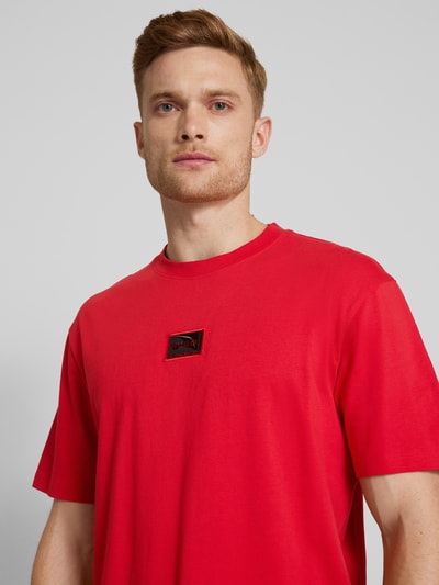 HUGO T-shirt z naszywką z logo model ‘Dugojelly’ Czerwony 3