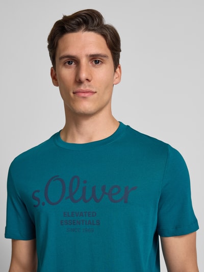 s.Oliver RED LABEL Regular Fit T-Shirt aus reiner Baumwolle Petrol 3
