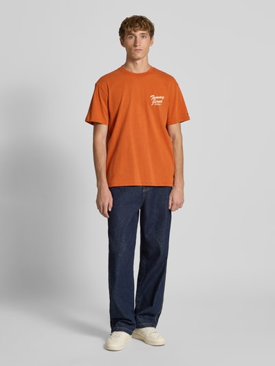 Tommy Jeans Relaxed Fit T-Shirt aus reiner Baumwolle Orange 1