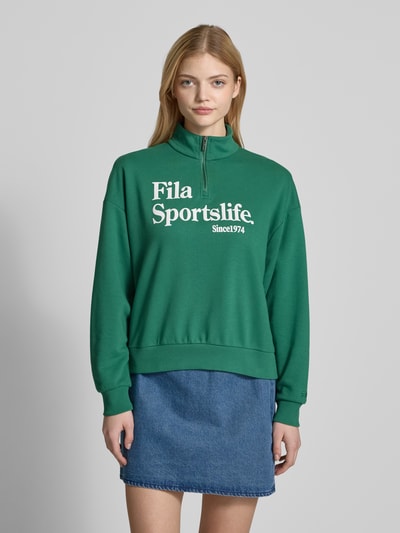 FILA Oversized sweatshirt met opstaande kraag model 'LACHY' Groen - 4