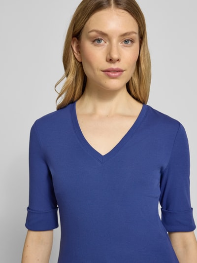 Lauren Ralph Lauren T-Shirt mit V-Ausschnitt Modell 'JUDY' Jeansblau 3