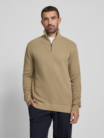 Jack & Jones Premium Gebreide pullover met opstaande kraag, model 'BLUCHRISTER' Rietgroen - 4