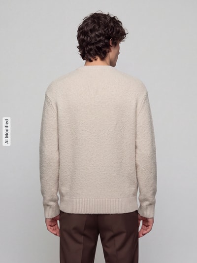 Selected Pullover mit Strukturstrick Offwhite 5