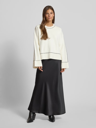 Neo Noir Relaxed fit blouse met wol, model 'Roeme' Offwhite - 1