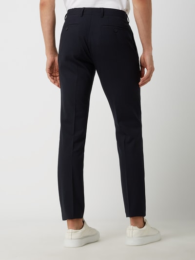 Esprit Collection Slim fit pantalon van een mix van wol en elastaan Donkerblauw - 6