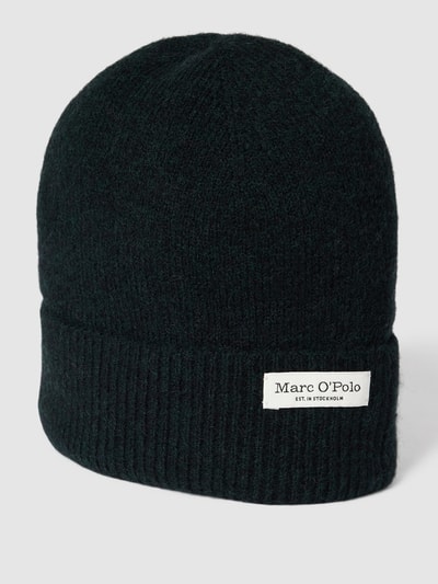 Marc O'Polo Beanie met labeldetail, model 'Beanie US Alpaca Wool' Donkergroen - 1