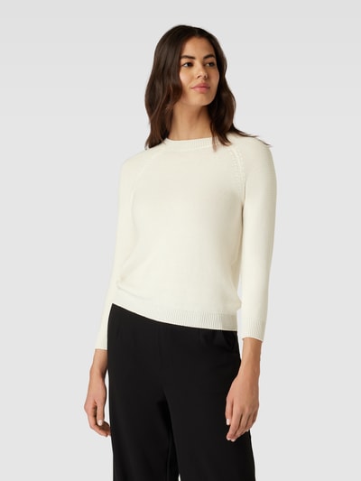 Weekend Max Mara Strickpullover mit Rundhalsausschnitt Modell 'LINZ' in weiß Offwhite 4