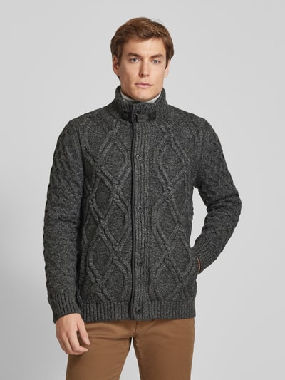 PME Legend Strickjacke mit Stehkragen Anthrazit 4