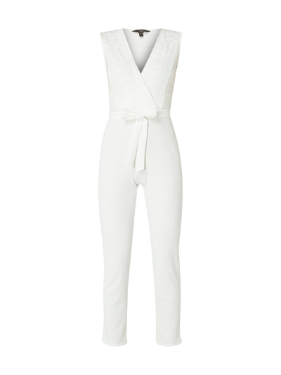 Lipsy Jumpsuit mit Spitzenbesatz Ecru 2