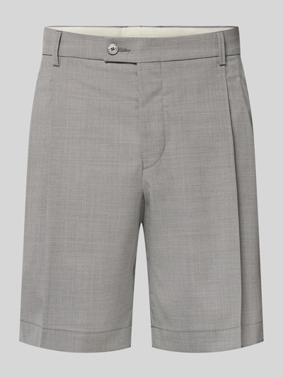 Produktfoto, Loose Fit Bermudas mit Gesäßtaschen von bugatti, grau, Woll-Mix mit Baumwoll-Anteil, mit Bügelfalten und praktischen Gesäßtaschen