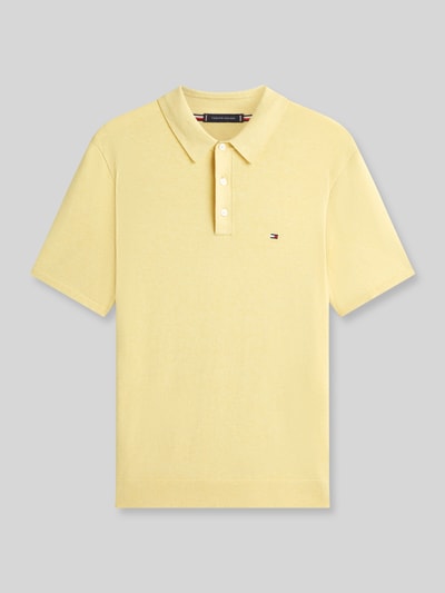 Tommy Hilfiger Regular Fit Strick-Poloshirt aus reiner Baumwolle GELB 2