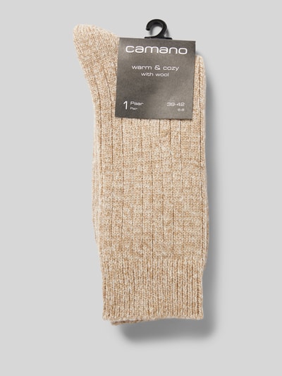 camano Socken mit geripptem Abschluss Camel 3