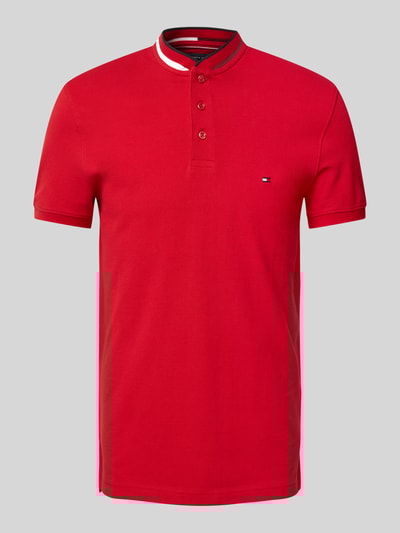 Tommy Hilfiger Slim Fit Poloshirt mit Stehkragen Modell 'MAO' Rot 2