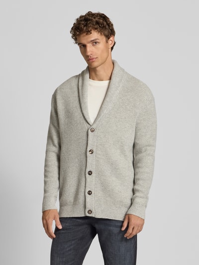 Profuomo Kardigan wełniany z szalowym kołnierzem Jasnoszary 4