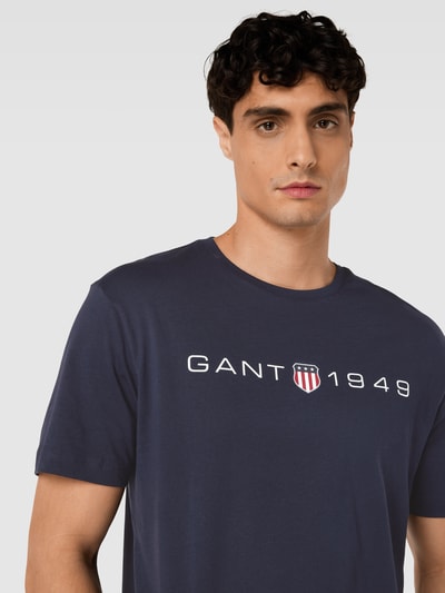 Gant T-shirt z nadrukiem z logo Granatowy 3