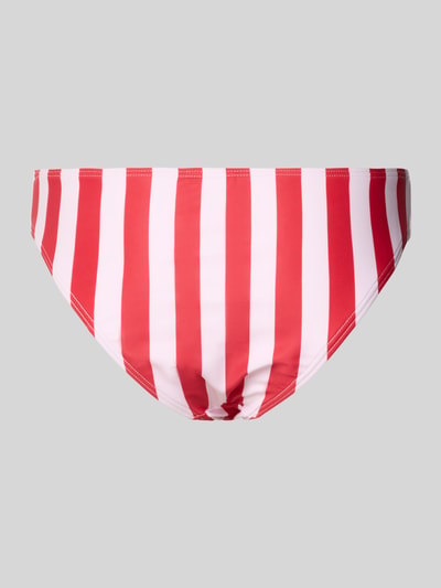 Produktfoto, Bikini-Slip mit elastischem Bund Modell 'BAOMI' von Pieces, Optik:Allover-Muster, Bundabschluss: Elastisch, rot-weiß gestreift.